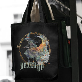 Grappige Waterverf griezelige heksen bezem Hallowe Tote Bag