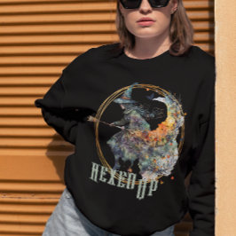 Grappige Waterverf griezelige heksen bezem Hallowe Trui