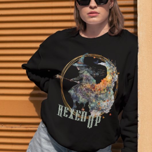 Grappige Waterverf griezelige heksen bezem Hallowe Trui