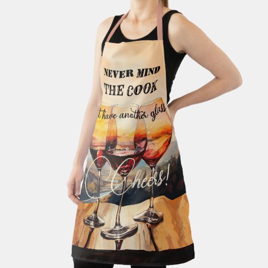 Grappige Waterverf Happy Wine Lover Schort (Insitu)