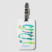 Grappige waterverf kerstbomen bagagelabel (Voorkant (verticaal))