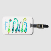 Grappige waterverf kerstbomen bagagelabel (Voorkant (horizontaal))