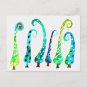 Grappige waterverf kerstbomen briefkaart (Voorkant)