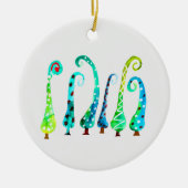 Grappige waterverf kerstbomen keramisch ornament (Voorkant)