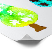 Grappige waterverf kerstbomen poster (Hoek)