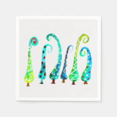 Grappige waterverf kerstbomen servet (Voorkant)