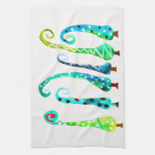 Grappige waterverf kerstbomen theedoek (Verticaal)