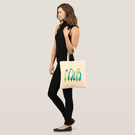 Grappige waterverf kerstbomen tote bag (Voorkant (model))