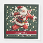 Grappige Waterverf Kerstman Kerstservetten Servet (Voorkant)