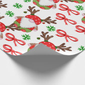 Grappige Waterverf Kerstmis Gnomen Cadeaupapier (Hoek)