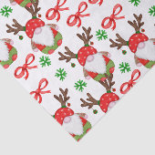 Grappige Waterverf Kerstmis Gnomen Tissuepapier (Detail)