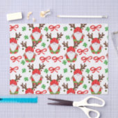 Grappige Waterverf Kerstmis Gnomen Tissuepapier (Craft)
