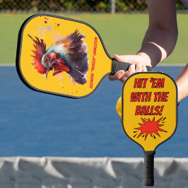 Grappige Waterverf Kip Gepersonaliseerd Pickleball Paddle