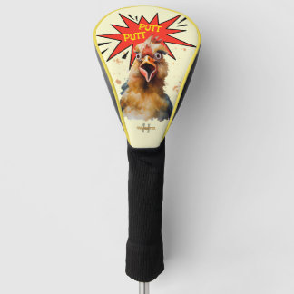 Grappige Waterverf Kip Golf Humor Monogram Golfheadcover