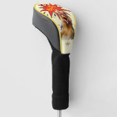 Grappige Waterverf Kip Golf Humor Monogram Golfheadcover (Schuin)