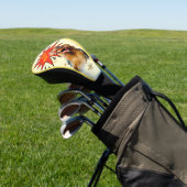 Grappige Waterverf Kip Golf Humor Monogram Golfheadcover (Insitu)