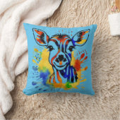 Grappige waterverf kleurrijke antilope kussen (Deken)