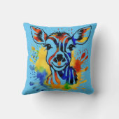 Grappige waterverf kleurrijke antilope kussen (Achterkant)