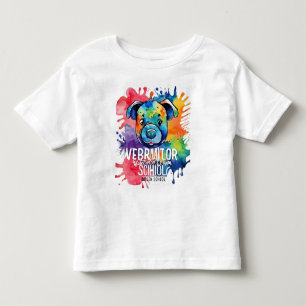 Grappige waterverf kleurrijke hond kinder shirts