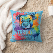 Grappige waterverf kleurrijke hond kussen (Deken)