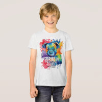 Grappige waterverf kleurrijke hond