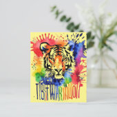 Grappige waterverf kleurrijke tijger (Staand voorkant)