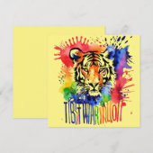 Grappige waterverf kleurrijke tijger (Voorkant / Achterkant)