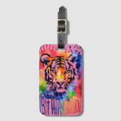 Grappige waterverf kleurrijke tijger bagagelabel (Voorkant (verticaal))