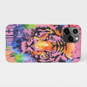 Grappige waterverf kleurrijke tijger iPhone hoesje (Achterkant horizontaal)