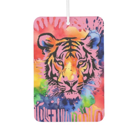 Grappige waterverf kleurrijke tijger luchtverfrisser (Voorkant)