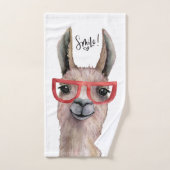 Grappige Waterverf Llama Bad Handdoek (Handdoek)