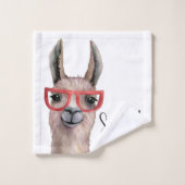 Grappige Waterverf Llama Bad Handdoek (Wasdoekje)