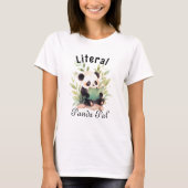 Grappige Waterverf Panda een boek lezen T-shirt (Voorkant)
