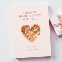 Grappige Waterverf Pizza Snee Hart Valentijnsdag