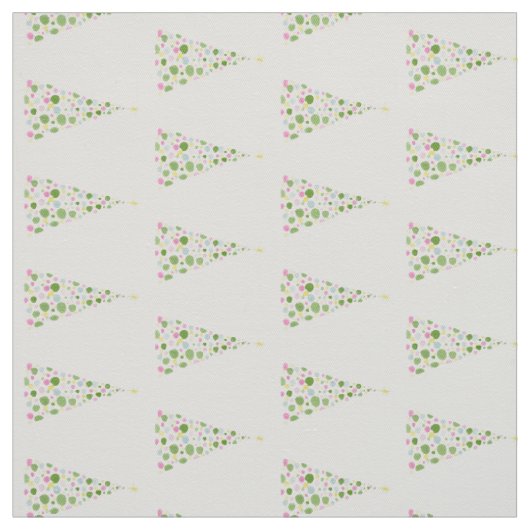 Grappige Waterverf Polka Dot kerstbomen Stof (Swatch)