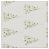 Grappige Waterverf Polka Dot kerstbomen Stof (Close Up)