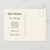 Grappige Waterverf Rooster Cocktail Verjaardag Briefkaart (Achterkant)