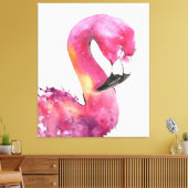 Grappige Waterverf roze flamingo geschenken liefhe Canvas Afdruk (Insitu (Woonkamer))