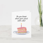 Grappige Waterverf Roze Frosted Birthday Cake Kaart (Voorkant)