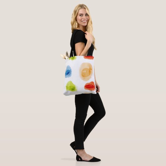 Grappige Waterverf Vissen op witte achtergrond Tote Bag (Op model)