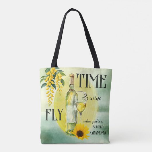 Grappige Waterverf wijnoma Tote Bag (Achterkant)