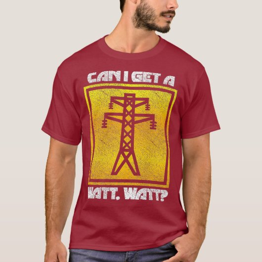 Grappige Watt Lineman Elektrotechnicus Mannen T-shirt (Voorkant)