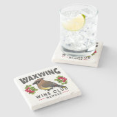 Grappige Waxwing wijnclub Birdorable Stenen Onderzetter (Zijkant)