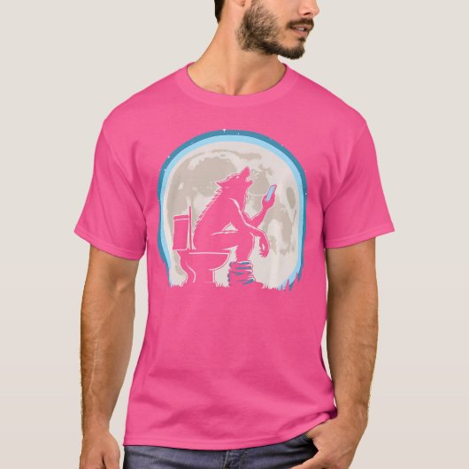 Grappige wc-Humor weerwolf of wolf huilen bij de T-shirt (Voorkant)