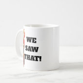 Grappige “We Saw That” Kerstman en Jezus Design Koffiemok (Voorkant links)