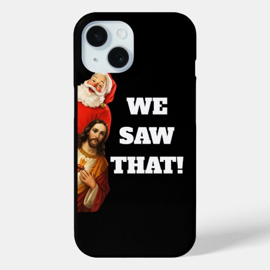 Grappige “We Zagen Dat” Kerstman en Jezus Design Case-Mate iPhone Case (Achterkant)