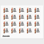 Grappige “We Zagen Dat” Kerstman en Jezus Design Vierkante Sticker (Vel)