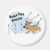 Grappige Weave Polen Dog Agility Magneet (Voorkant)