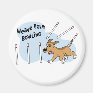 Grappige Weave Polen Dog Agility Magneet