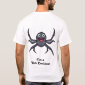 Grappige "Web Designer" Spider Cartoon T-shirt (Achterkant)